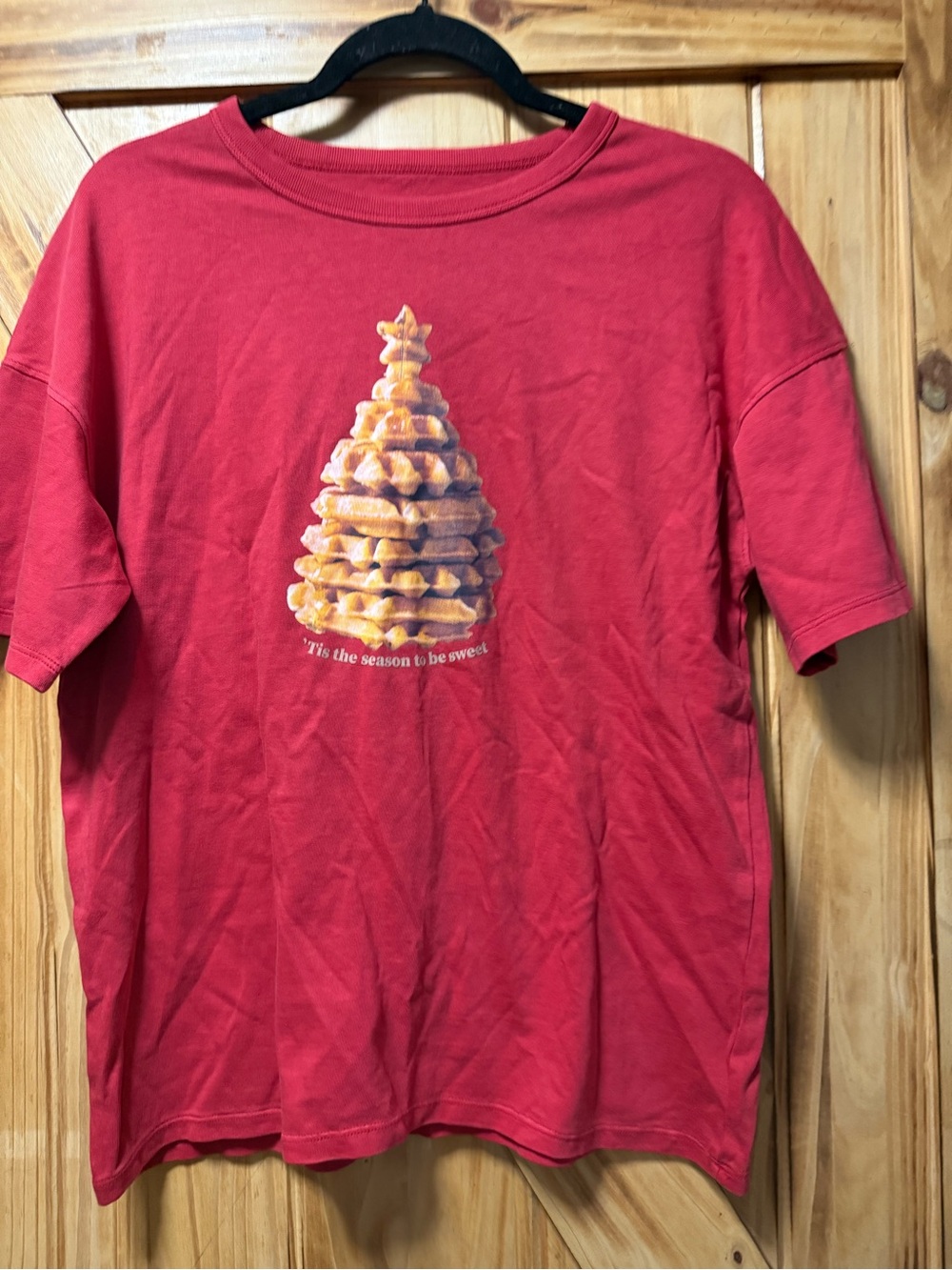 Cat & Jack Red Short-Sleeve Tee with Waffle Tree Graphic